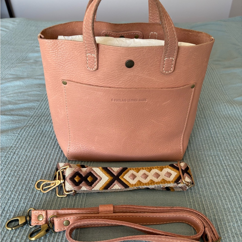Portland Leather Goods PLG Mini Crossbody Tote - Quartz w/bonus strap